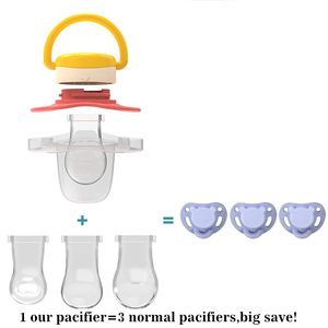 Miyocar luxuriöser metallischer roter Schnuller bringen 3 Ersatz -Silikon -Zitzen mit der Größe für Jungen und Mädchen Babyparty Geschenk