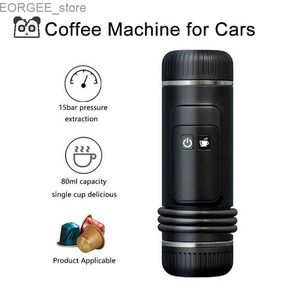 Café das cafeteiras Houselin 12V/24V Machine portátil de café expresso de 3-4 minutos de aquecimento auto-compatível com cápsulas NS e café moído Y240403