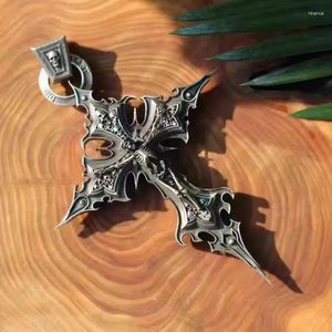 Pendant Necklaces Gothic Jesus Skull Cross Necklace Personalized Men's Retro Punk Prayer Lucky Amulet Jewelry