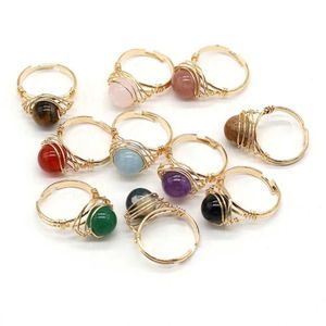 Anelli di banda Elegante pacchetti d'oro fatti a mano Ballotto Ring Spirit Terapia Ametista Agate Ring Womens Party Jewelryl40402