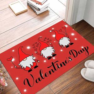 Tappeti Happy San Valentino per gnomo stampato stampato di ingresso tappeto per la casa moquette per soggiorno Non slittata tappetino da bagno