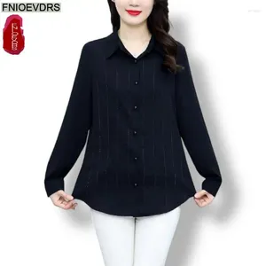 Bluzki damskie L-5xl 2024 Spring Tops Kobiety Podstawowe ubrania biuro dama moda z długim rękawem luźne francuskie koszule projektowe