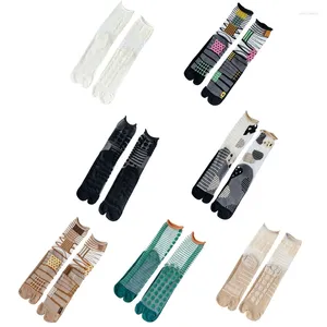 Kadın Çoraplar Ayrık Ayak Parlak Fiber Kimono Asimetrik İnce Mesh Çorap 37JB
