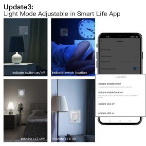 WiFi Tuya Smart 16A Soket Cam Panel Outlet Güç Monitörü Dokunma Tap Rölesi Durum Işık Modu Ayarlanabilir Akıllı Yaşam Uygulaması Alexa