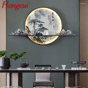 Lâmpada de parede Hongcui Imagem moderna dentro de um cenário chinês criativo Planto mural de fundo de cabeceira liderada para o quarto de estar em casa