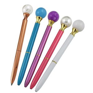 Luxury Large spining Pearl Ballpoint Pen Promotional Gift Crystal Metal Pen Student Stationery Office School Supplies Souvenir Gifts