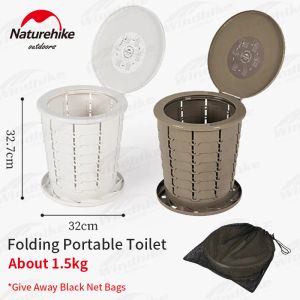 Verktyg NatureHike Outdoor Mobile Closestool 150 kg lager multifunktionell vikbar bärbar 1,5 kg Ultralight Trash Can Paper Basket