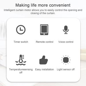 2pcs tuya wifi bt inteligente cortina de cortina de cortina elétrica suporte app de controle remoto robô de abridor automático configuração do temporizador