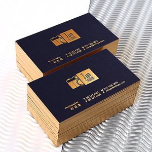 Envelopes 200pcs Custom Black Cards Gold Foil Edge Business Cards 700gsm Coatedpaper Double Side Printing Visit Card 0.7 Thickness