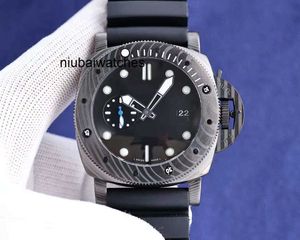 Watches Designer Carbon Fiber High Quality Mens Watch 47mm Automatisk mekanisk rörelse rostfritt stålfodral Läderband 50m