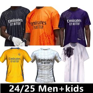 24 25 Mbappe Bellingham Reals Madrids Soccer Jersey Y-3ホームアウェイキッズ2024ファンとプレイヤーY3フットボールシャツCamiseta Rodrygo Vini JR Plus Size Purple Black Orange Mne