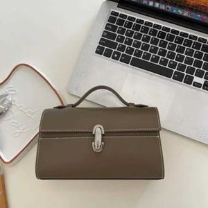 حقائب HAISURYS LUXURYS French Handbag Niche Design Savet E حقيبة يد حقيقية حقيقية للنساء النسائي الحد الأدنى تحمل حقيبة صغيرة مربعة 231215