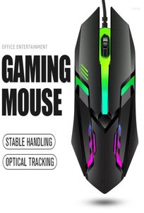 Mäuse USB Wired Gaming Maus RGB 4 Farben LED LEG 1200 DPI Computer 3D -Taste Nonslip Roller Gamer Mose für Home Office Home227000262