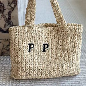 Saglie di cannuccia Designer Designer Womens Borse Beach Borse Borse per viaggi Summer Sunshine New Woven Ladies Tote