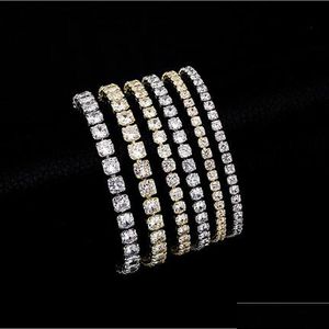 Tennis European And American Braclets Hip-Hop Tide 14K Gold Plated Zircon-Microencased M 4Mm 5Mm Bracelet Drop Delivery Jewelry Bracel Otmla