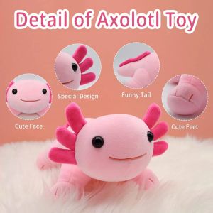 22cm Kawaii Axolotl Plush Toy Soft Cute Axolotl Stuffed Animal Plushies Pillow Doll for Kids Birthdays Christmas Gift