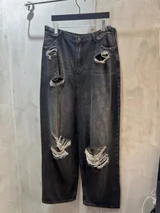 Pantaloni taglie forti da uomo Girocollo ricamato e stampato in stile polare estivo con puro cotone da strada 421w