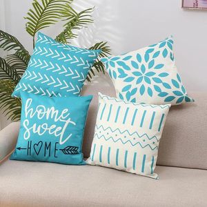 Pillow Simple Geometric Pattern Cover For Refreshing Summer Car Office Home Linen