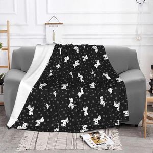 Blankets Dalmatian Cartoon Spot Dog Fleece Spring Autumn Animal Breathable Soft Throw Blanket For Bed Office Plush Thin Quilt