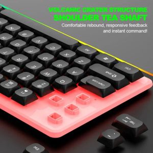 Limeide GTX350 Série Wired 104 Keys Membrana Teclado Muitos tipos de jogos de iluminação coloridos e escritório para Windows e iOS