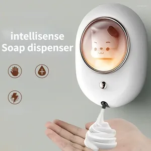 Liquid Soap Dispenser Smart Dispensers Light Effec för barn Automatisk rymdvägg Mouted Foam Badrumstillbehör