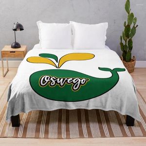 Coperte Coperta SUNY Oswego Whale Throw con lana King ben spessa