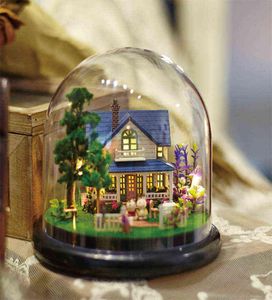 Casa per bambole fai -da -te in miniatura Ruota Music Box Miniatura Kits Casa bambola bambola Casa Casa con case bambole di mobili AA5949279