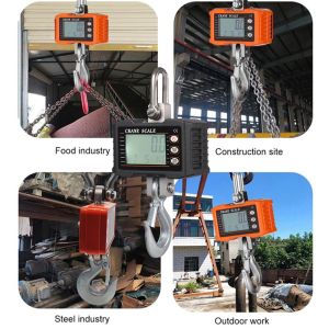 Digital hängande skala 1000 kg/ 2204 kg Portable Heavy Duty Crane Scale LCD Backlight Industrial Hook Scales Unit Change/ Data Hold
