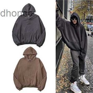 Designer New Spring and Autumn Hoodie American High Street Small Solid Color Hooded Lous Double Layered Looped Tyg för män Kvinnor