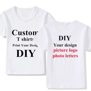 Camisetas de chirdren personalizadas Imprima DIY Your Design Boys/Girls Diy Tee camisetas Topsfront e Back DIY Print Contact Seller Frist 240318