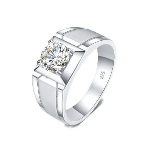 Rings 2 Carat Moissanite Rings for Men Sterling Sier White Gold Plated Engagement Wedding Mens Jewellery 2023 Trend Gift Female