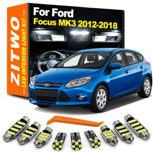 Zitwo 8pcs для Ford Focus 3 Mk3 ST 2012 2013 2014 2015 2016 2017 2018 Светодиодная лампа карта купола интерьер Шайт