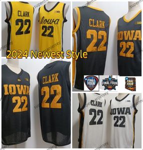 2024 Iowa Hawkeyes koszulka koszykówki koszulka kobiet Jersey Jersey Jersey 22 Caitlin Clark 2024 Nowa finał cztery