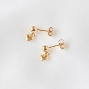 Örhängen 14k guldfyllda små hjärthängen minimalism smycken oorbellen brincos vintage pendientes boho guldörhängen för kvinnor