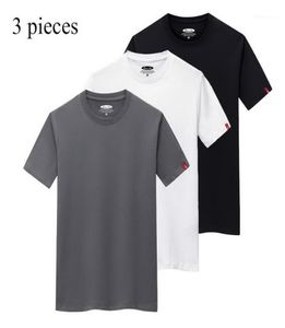 MEN039S T Shirt Pamuk Erkekler Tshirt 3 PCSlot Yüksek Kaliteli Moda Düz Renk Sıradan Kısa Kol Yaz Tişört Giyim TX9024039