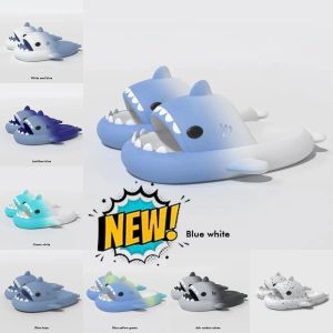 Sandels Summer Home Women Shark Slippers Anti-skid EVA Solid Color Couple Parents Outdoor Cool Indoor Household Funny Shoes