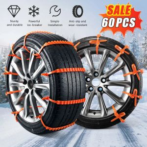 20-60pcs Anti-Skid Snow Chains Car Winter Tire Wheels Chain Winter Outdoor Snow Tire Emergency Double Grooves Anti-Skid Chains
