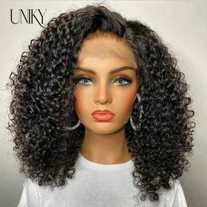 ヒューマンヘアジェリーカーリーレースフロント13x4女性用透明レース