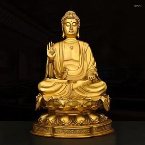 Statuette decorative Feng Shui Rame Shakyamuni Buddha Ornamenti Seduto Fiore di Loto Home Hall Statua Sculture