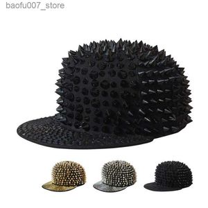 Ball Caps Nightclub DJ dançarino Show Hat Hat Cool Moda Moda Big Rivet Hip Hop Hat Hip Hop Juventude Teamq240403