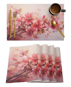 Table Mats Flowers Leaves Watercolor Mat Xmas Holiday Kitchen Dining Decor Placemat Wedding Napkin