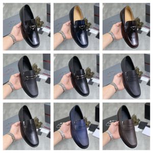 Designer de luxo Sapatos Oxford Sapatos Black Brown Skin Prinha Casual Dress Sapatos Man Sapatos para cima Sapatos de couro pontudos para homens Tamanho 38-45