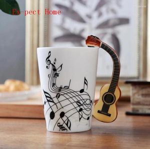 Tubblers 60pc/partie nowatorskie style muzyczne notatka gitarowa ceramiczna filiżanka osobowość sok mleczny kubek kawa herbata domowe biuro napoje