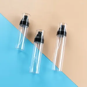 Storage Bottles 50/80/100/120ml Empty Translucent Plastic PET Spray Bottle Black Fine Fog Atomizer Round Cosmetic Toner Refillable 25Pcs