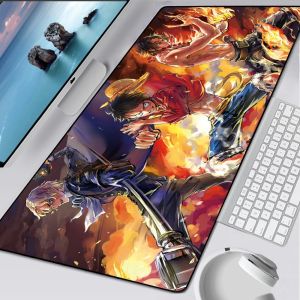 Skrivare japanska anime en bit HD -tryckning XXL Mouse Pad Gamer Accessory Hot Large Computer Lock Edge Tangentbordsmatta Dropshipping