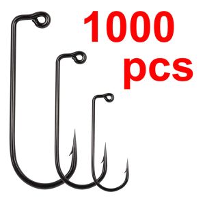 Fishhooks 1000 PCS 90 Derece Jig Sinek Ting Güçlü kalın telli su tatlı su balık kancası Aberdeen jig balıkçılık boyutu 6 4 2 1 1/0 ila 4/0#