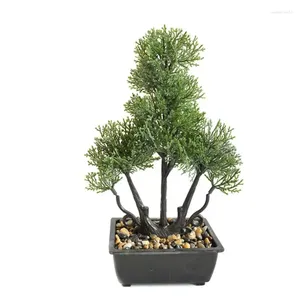 Decorative Flowers Artificial Mini Plant Pot Tree Bonsai Plastic Flower Potted Home Room Table Garden El Decoration