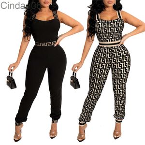 Ny kvinnors designer jumpsuit bodysuit mode sexig ärmlös väst elastisk bälte lösa byxor jumpsuits för kvinnor enstaka kläder