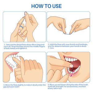 50m tandlossare spoltänder rengöring vaxmynta tandpetare platt tråd oral hygienverktyg
