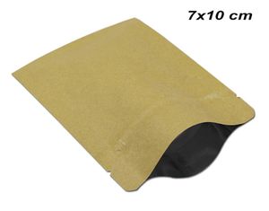 100pcs 7x10cm Kraft Paper Mylar Zipper Lock Food Long Term Storage Bags Grip Seal Aluminum Foil Packaging Bags for Dehydrated frui2984176